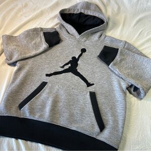 MICHAEL AIR JORDAN Kid Flight Sweatshirt Hoodie Sz M 10-12 Yrs. NIKE Gray/Black
